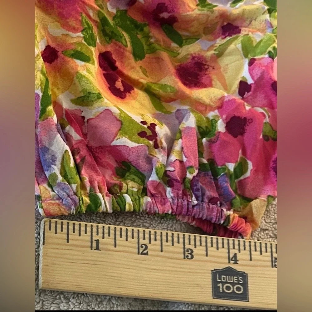 The Childrens Place Off Shoulder Short Sleeve Dress Pink & Yellow Floral 10/12 - Picture 14 of 16
